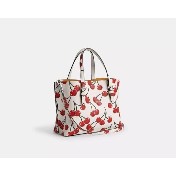 NWT COACH CY695 Mollie Tote Bag 25 With Cherry Print Leather - Picture 8 of 12